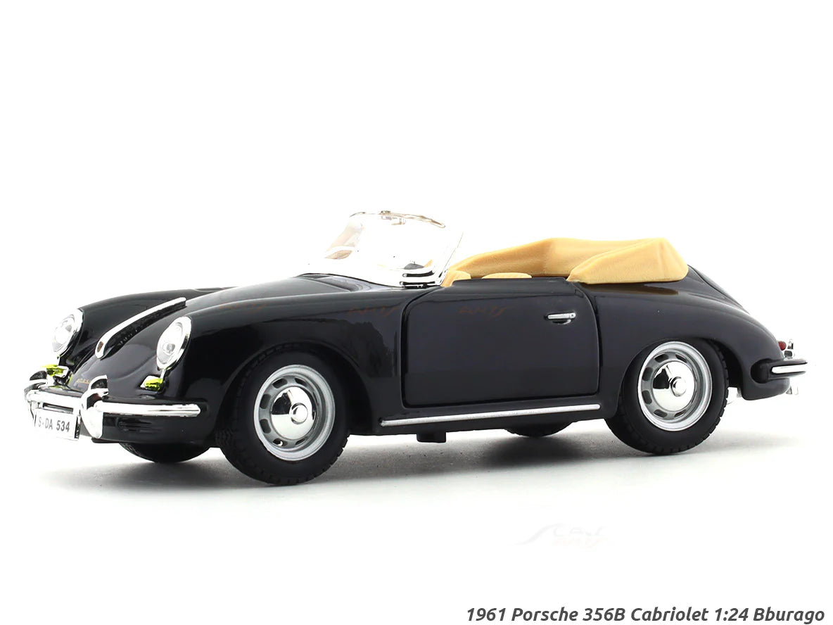1961 Porsche 356B Cabriolet black 1:24 Bburago licensed diecast