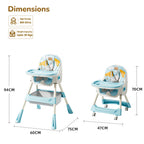 Sugar Doodle Plus High Chair For Kids 3-in-1 Convertible Design