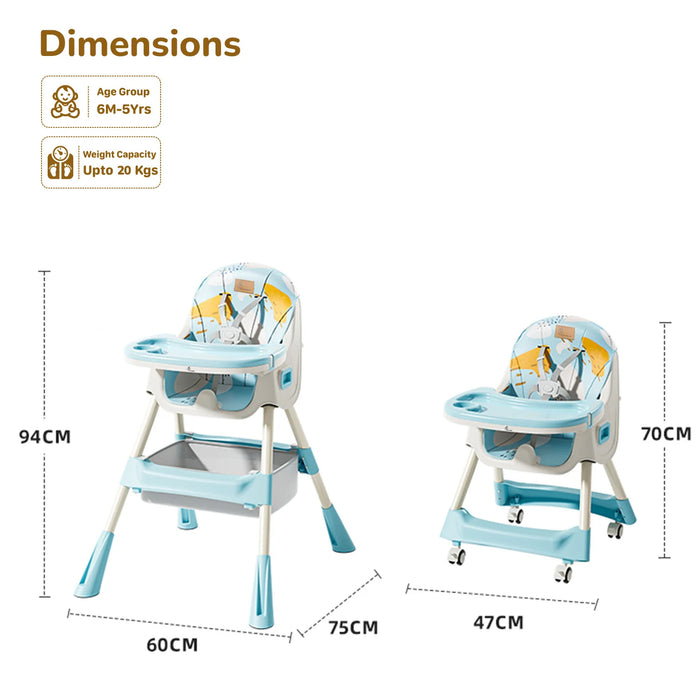 Sugar Doodle Plus High Chair For Kids 3-in-1 Convertible Design