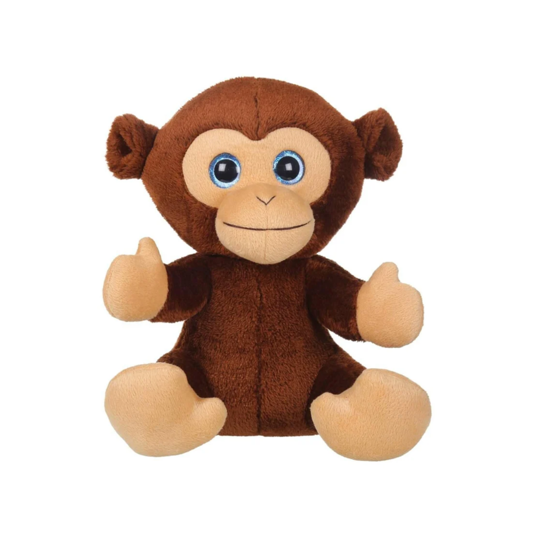 Mirada Glitter Eye Monkey Toy - Dark Brown -25cm