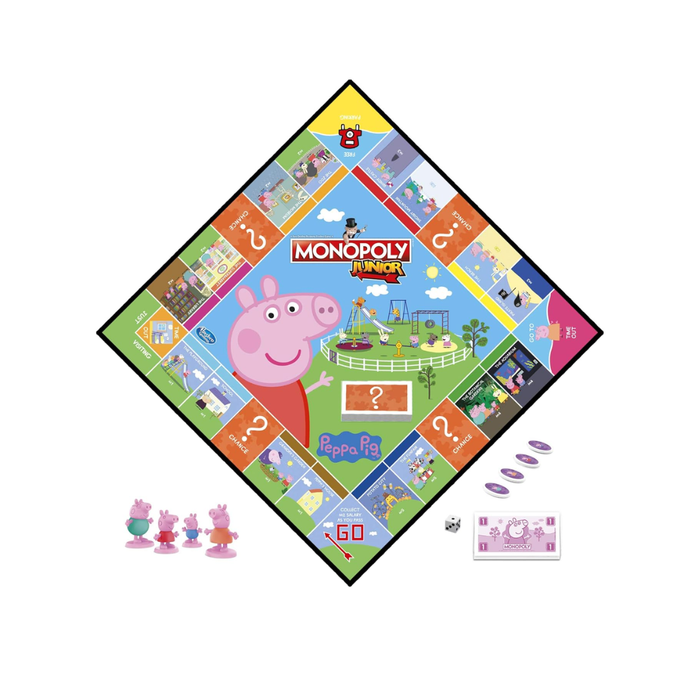 Monopoly Junior: Peppa Pig Edition Board Game, Best Strategy Board Game for Kids Ages 5 and up, 2-4 Player