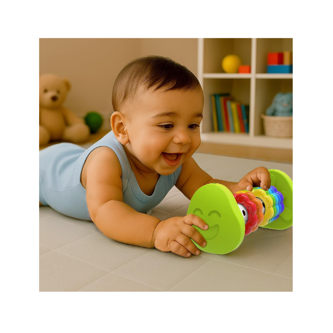 Imagimake Tummy Time Roller | Leaps & Bounds Baby Toys for 3+ Months |Toy for Toddlers, Infants | 2-in-1 Play & Grow - Squeaky Sounds | Non- Toxic | New Born Baby Gifts for 3+Months