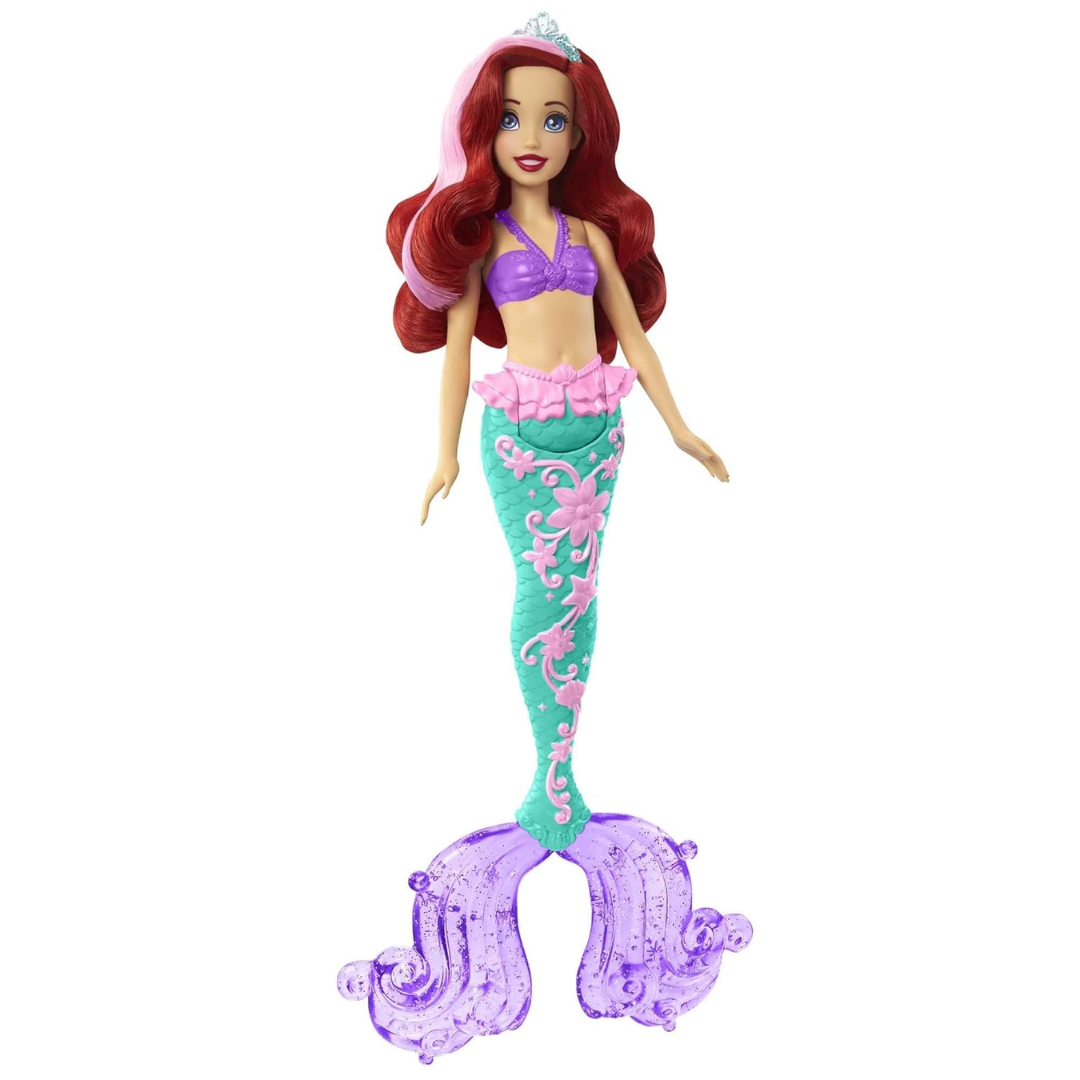 Disney Princess Toys, Ariel Mermaid Doll with Color-Change Hair and Tail, Color Splash Water Toy Inspired by The Movie , Hlw00