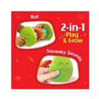 Imagimake Tummy Time Roller | Leaps & Bounds Baby Toys for 3+ Months |Toy for Toddlers, Infants | 2-in-1 Play & Grow - Squeaky Sounds | Non- Toxic | New Born Baby Gifts for 3+Months