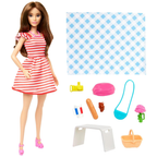 Barbie Doll Set with Clothes & Accessories, Pink Passport Paris Adventures, Includes Brunette Doll & Picnic Pieces , Hwh99