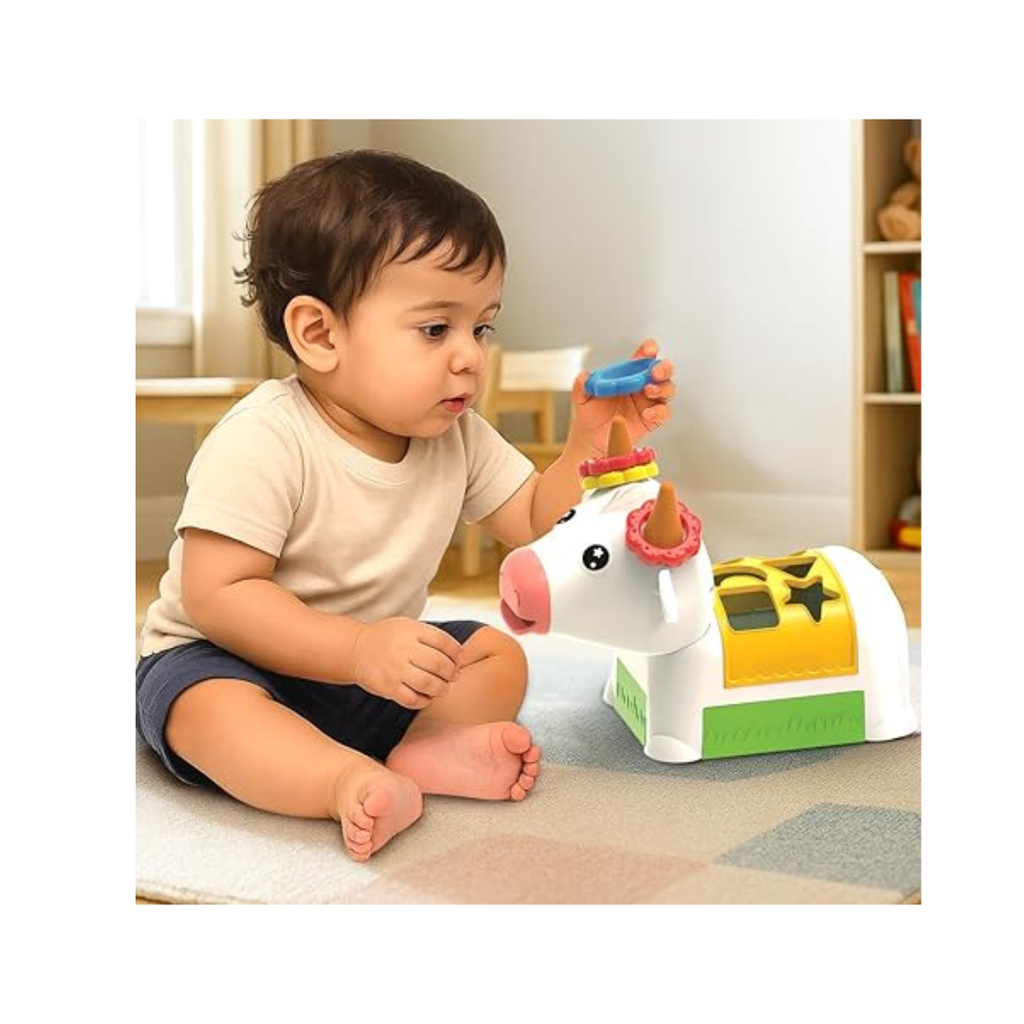 Imagimake Cow Shape Sorter |Leaps & Bounds Baby Toys for 12+ Months | Educational Toy for Toddlers, Infants | 5-in-1 Play & Learn |Stacking, Sorting, Pretend Play | BestGift for Kids 1+Year Old