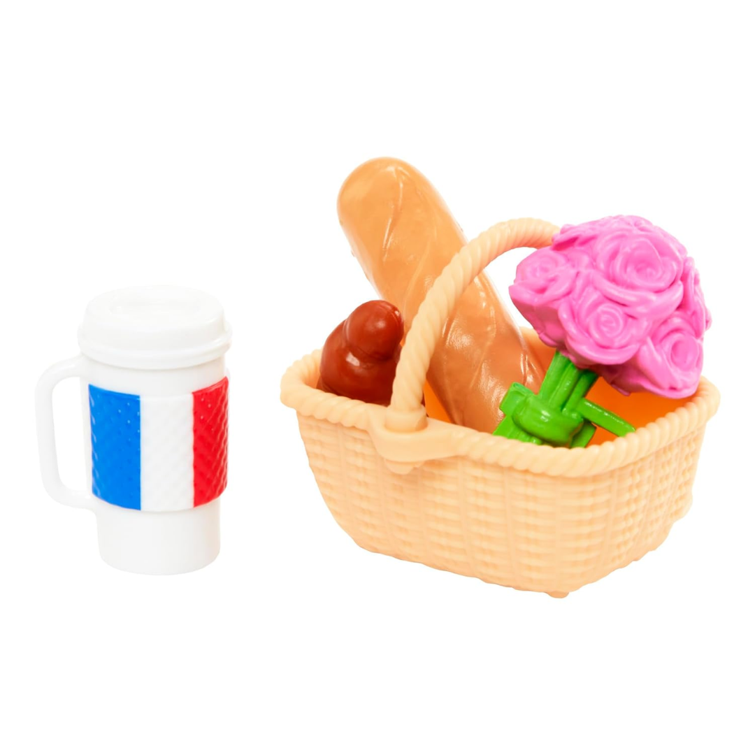 Barbie Doll Set with Clothes & Accessories, Pink Passport Paris Adventures, Includes Brunette Doll & Picnic Pieces , Hwh99