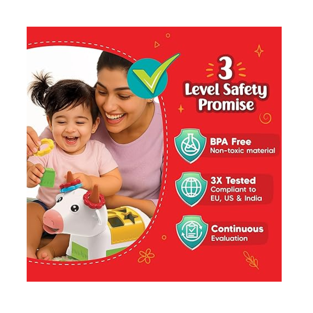 Imagimake Cow Shape Sorter |Leaps & Bounds Baby Toys for 12+ Months | Educational Toy for Toddlers, Infants | 5-in-1 Play & Learn |Stacking, Sorting, Pretend Play | BestGift for Kids 1+Year Old