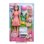 Barbie Doll Set with Clothes & Accessories, Pink Passport Paris Adventures, Includes Brunette Doll & Picnic Pieces , Hwh99