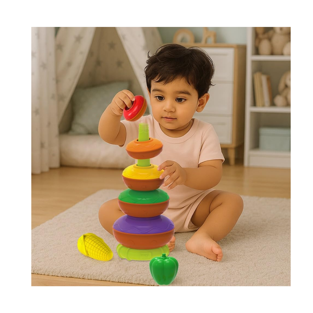 Imagimake Stacking Pots Toys | Leaps & Bounds Baby Toys for 6+ Months | Educational Toy for Toddlers, Infants |5-in-1 Play & Learn | Stacking, Nesting, Pretend Play | BestGift for Kids 6+Month Old