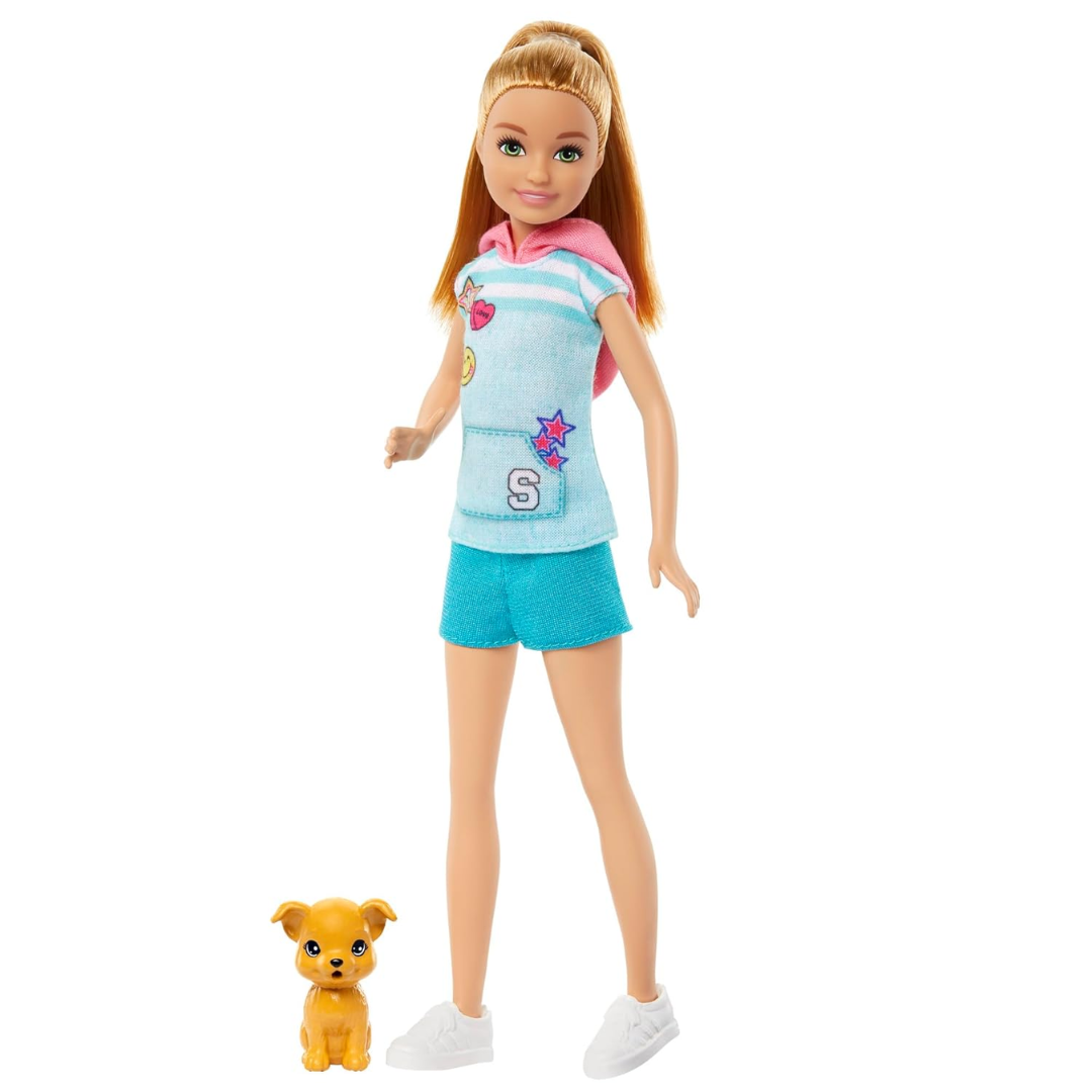Barbie Stacie Doll with Pet Dog, from and Stacie to The Rescue Movie Toys, Blonde Hair Doll , Hrm05