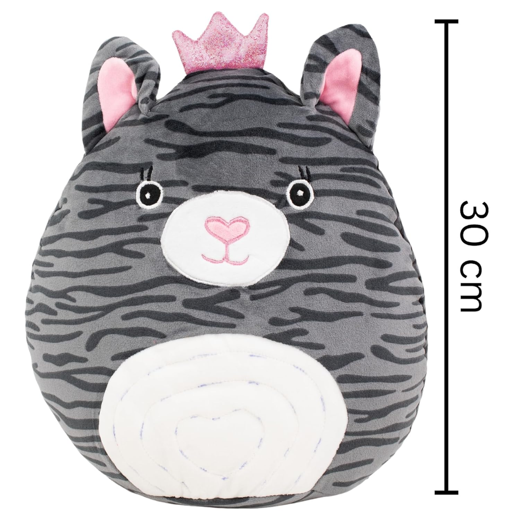 Mirada Cute Grey Cat Cushion/Pillow Soft Toy for Girls/Kids | Stuffed Plush Animal | - 30cm