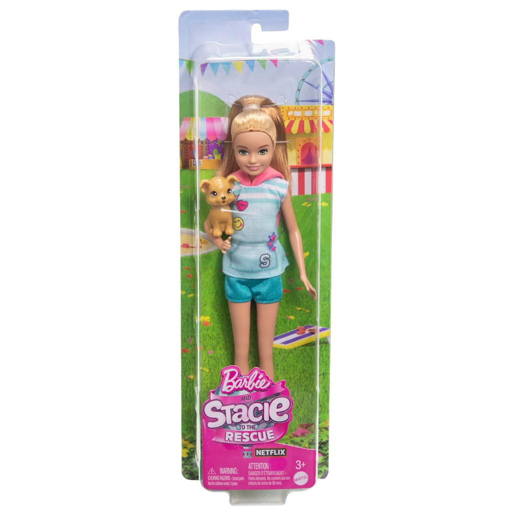 Barbie Stacie Doll with Pet Dog, from and Stacie to The Rescue Movie Toys, Blonde Hair Doll , Hrm05