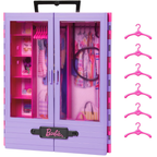 Barbie Fashionistas Ultimate Closet Accessory, Translucent Doors, Storage Spaces, Fold-Out Rack, 6 Hangers, Great Gift for 3 Years Old & Up, Hjl65