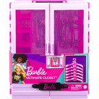 Barbie Fashionistas Ultimate Closet Accessory, Translucent Doors, Storage Spaces, Fold-Out Rack, 6 Hangers, Great Gift for 3 Years Old & Up, Hjl65
