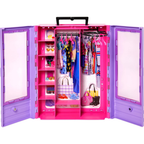 Barbie Fashionistas Ultimate Closet Accessory, Translucent Doors, Storage Spaces, Fold-Out Rack, 6 Hangers, Great Gift for 3 Years Old & Up, Hjl65