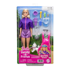Barbie “Malibu” Outdoor Adventures Fashion Doll Wearing Adventure Outfit, with 10+ Camping-Themed Accessories Including Pet Puppy , Jjv59