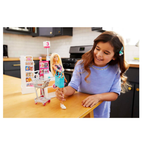 Barbie Doll, Blonde, and Grocery Store with Rolling Cart and Working Belt