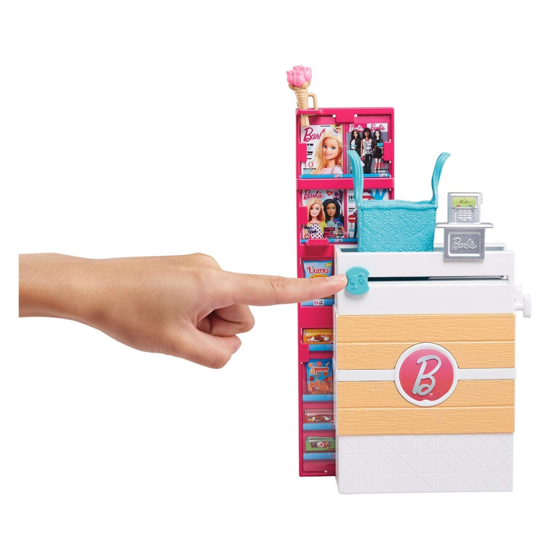 Barbie Doll, Blonde, and Grocery Store with Rolling Cart and Working Belt
