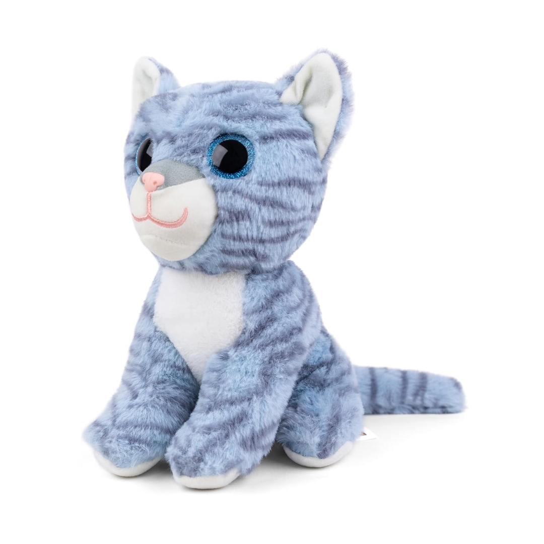 Mirada Cute Grey Glittering Eye Cat Soft Toy for Girls/Kids | Stuffed Plush Animal | - 25cm