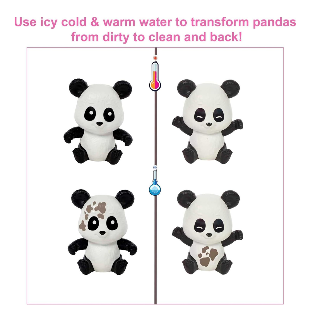 Barbie Careers Playset, Baby Panda Care & Rescue Set with Vet Fashion Doll, 2 Color-Change Pandas & 20+ Accessories