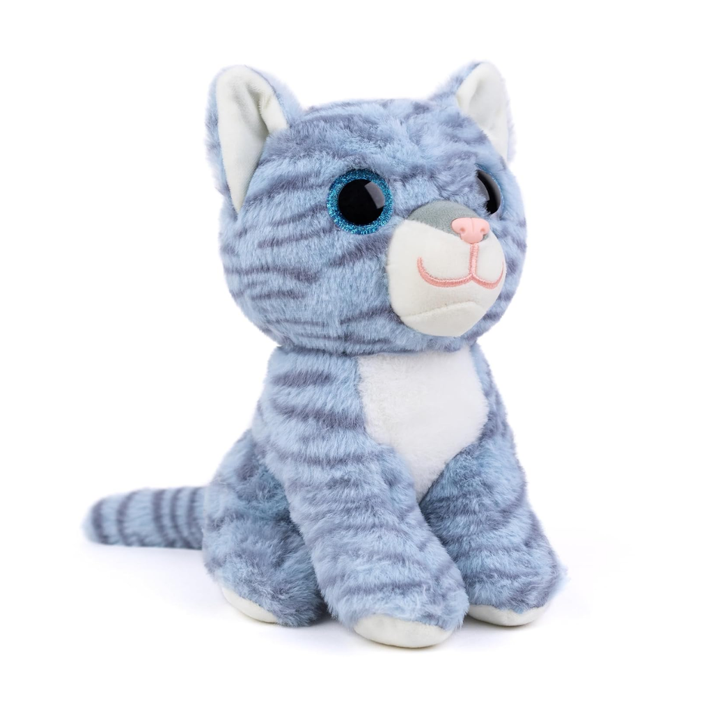 Mirada Cute Grey Glittering Eye Cat Soft Toy for Girls/Kids | Stuffed Plush Animal | - 25cm