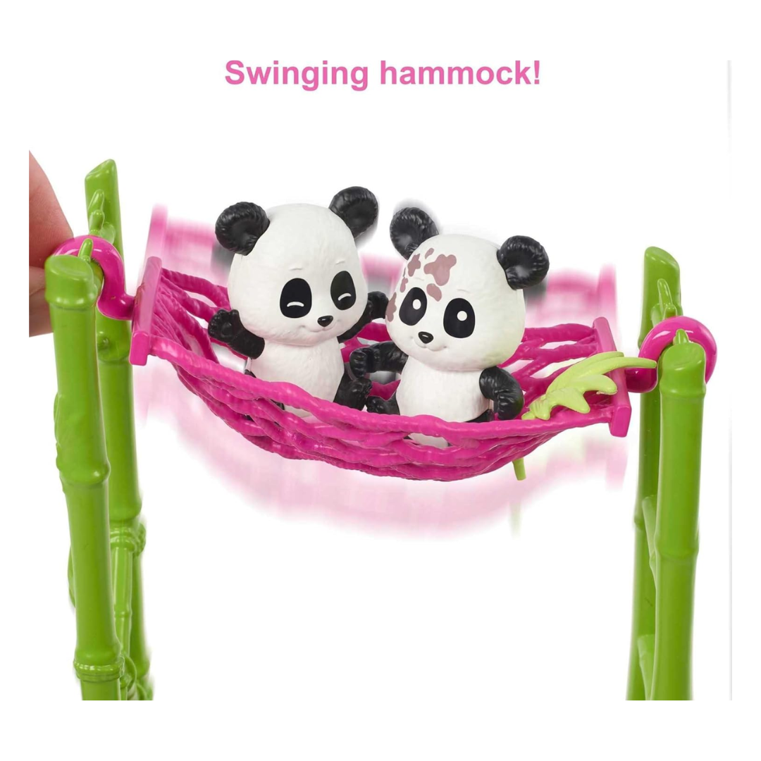 Barbie Careers Playset, Baby Panda Care & Rescue Set with Vet Fashion Doll, 2 Color-Change Pandas & 20+ Accessories