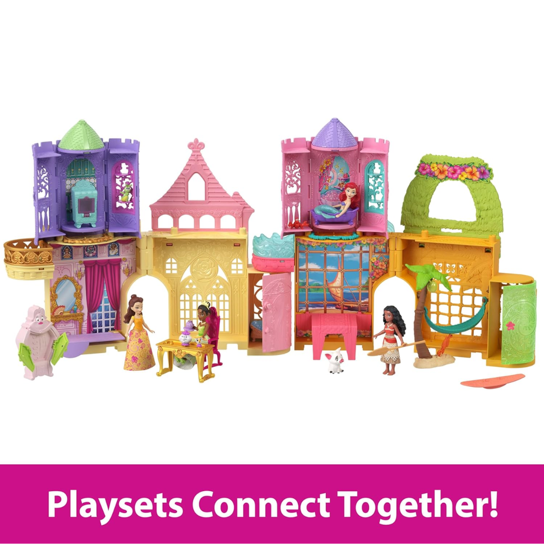 Mattel Disney Princess Toys, Storytime Stackers Belle's Castle, Stackable Doll House with Small Doll & 9 Pieces, Inspired by the Disney Movie , Jdp54