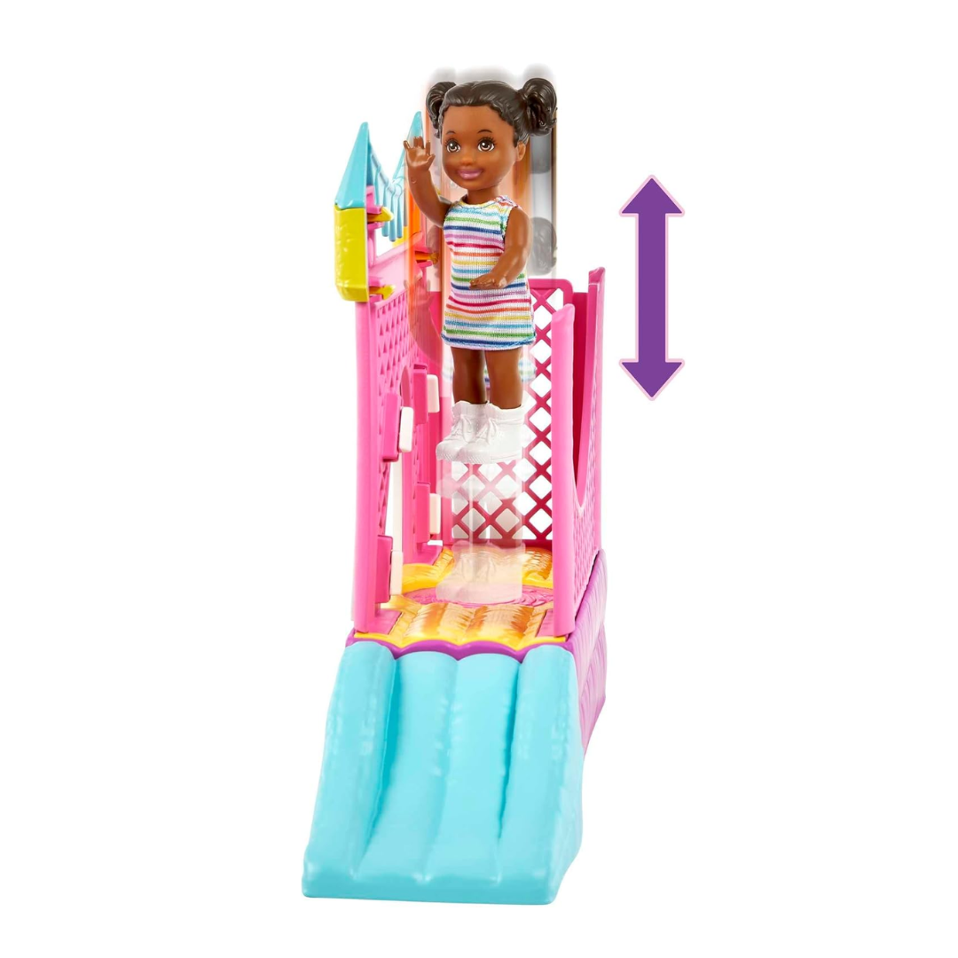 Barbie Skipper Babysitters Inc Playset with Skipper Doll, Toddler Small Doll, Working Bounce House, Swing & Accessories
