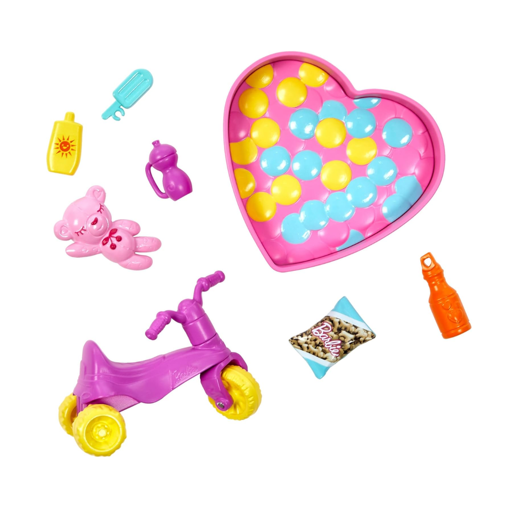 Barbie Skipper Babysitters Inc Playset with Skipper Doll, Toddler Small Doll, Working Bounce House, Swing & Accessories