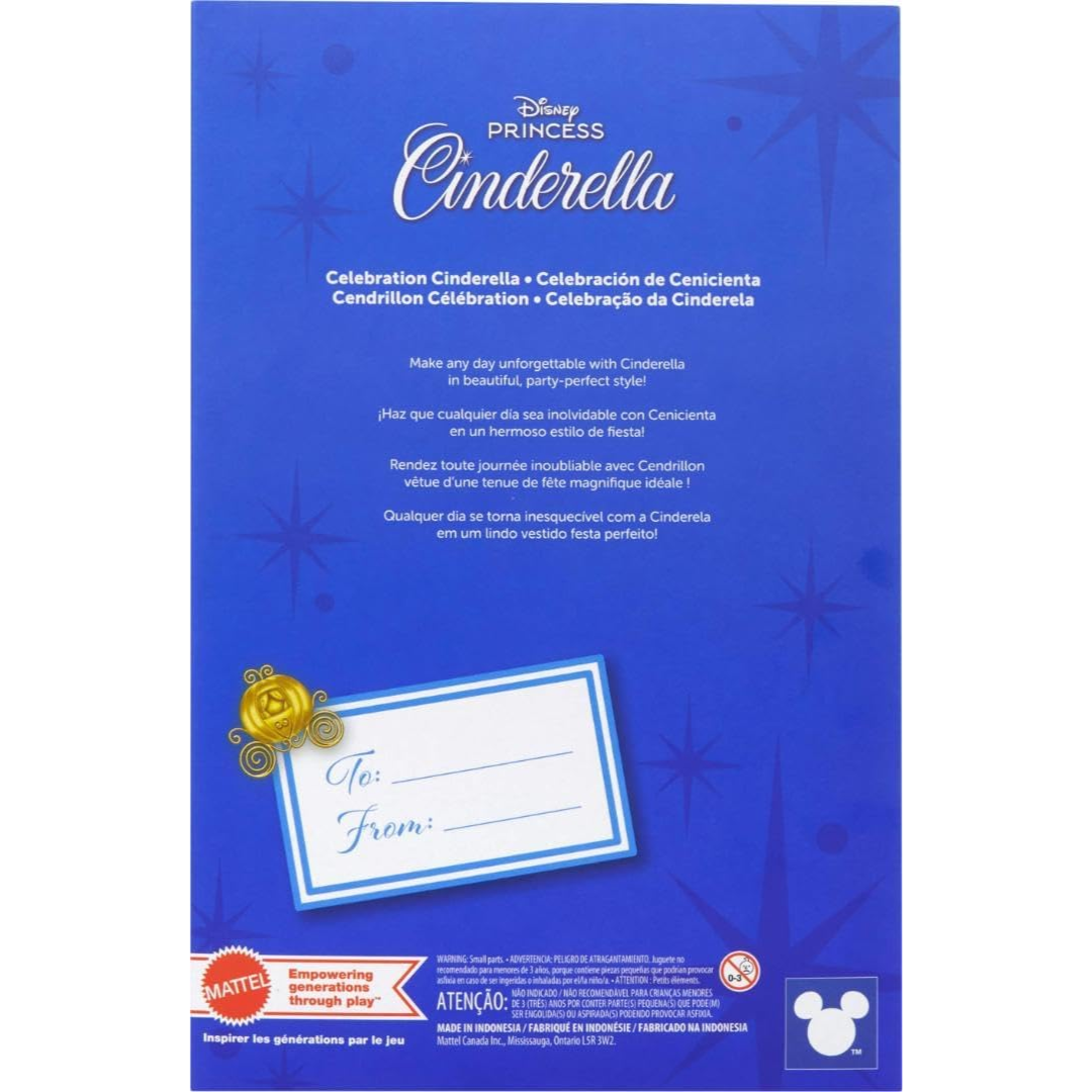 Mattel Disney Princess Cinderella Fashion Doll Birthday Celebration Inspired by the Disney Movie Special Occasions Gift for Children and Collectors , JCR78