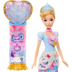 Disney Princess Cinderella Fashion Doll & Accessories with 8 Surprises, Including Heart Gem Box, Ring for Child & 9 Pieces, Inspired by Movie , Jhl50