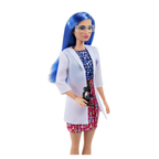 Barbie Scientist Doll (12 inches), Blue Hair, Color Block Dress, Lab Coat & Flats, Microscope Accessory, Great Gift for Ages 3 Years Old & Up