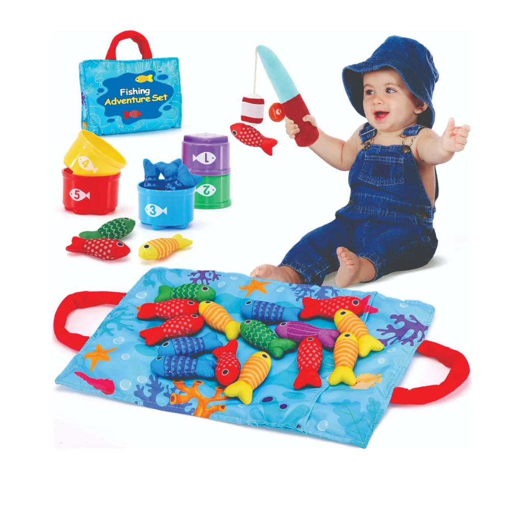 Open Ended Montessori Soft Cloth Fishing Adventure Set (22 Pcs)
