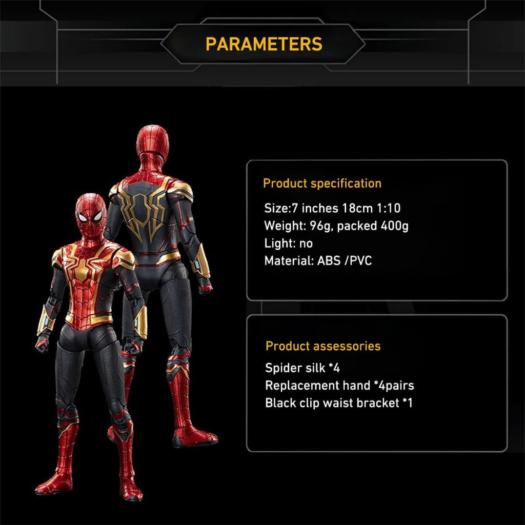 ZD Toys 1/10 Scale 7 inch No Way Home Spider-man Integrated Suit Collector Action Figure