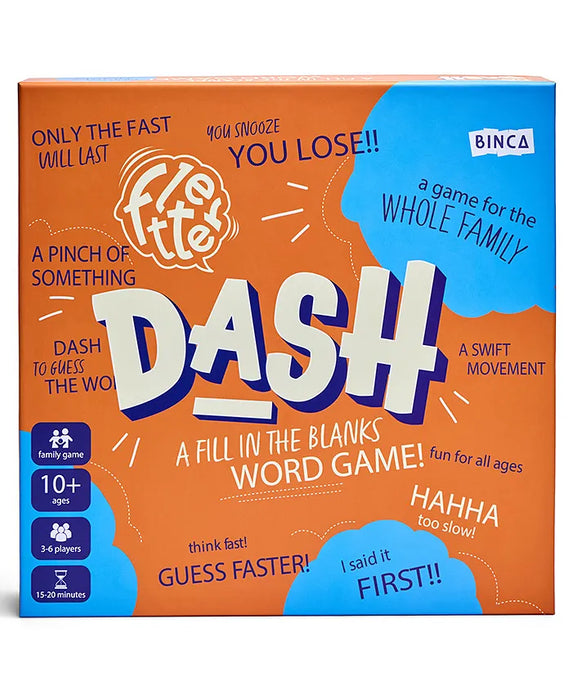 Binca Fletter Dash, A Fun Fill-in-The-Blanks Strategic Word Card Game for All Ages | Fun and Strategic Word Game