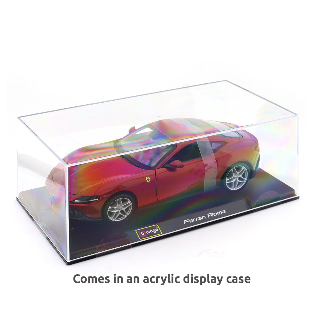 Ferrari Roma with Acrylic case 1:24 Bburago licensed diecast Scale Model car collectible