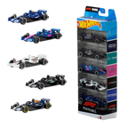 Hot Wheels 1:64 Scale 5-Pack Formula 1 Die-Cast Toy Cars, Set of 5 Officially Licensed, Collectible F1 Race Cars