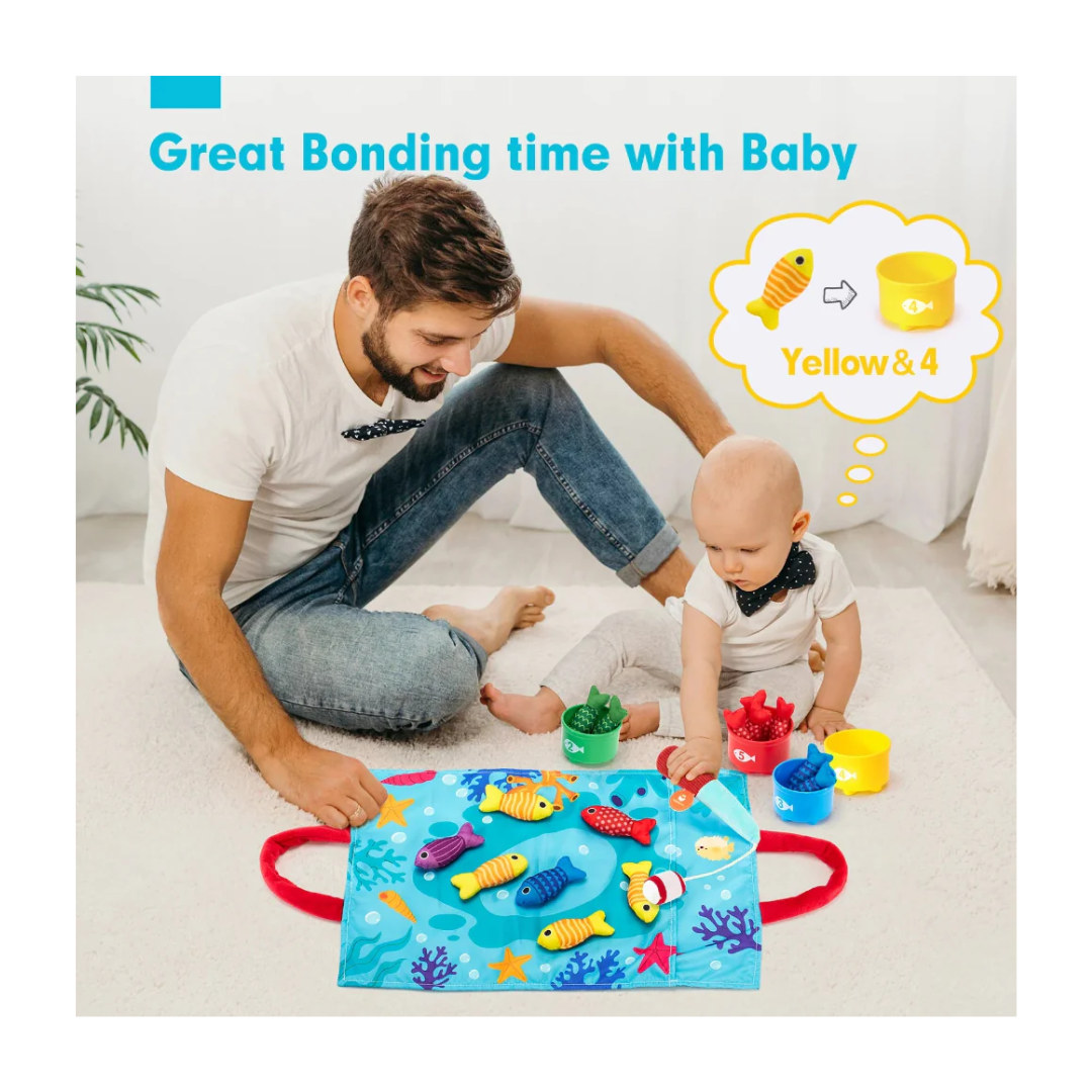 Open Ended Montessori Soft Cloth Fishing Adventure Set (22 Pcs)