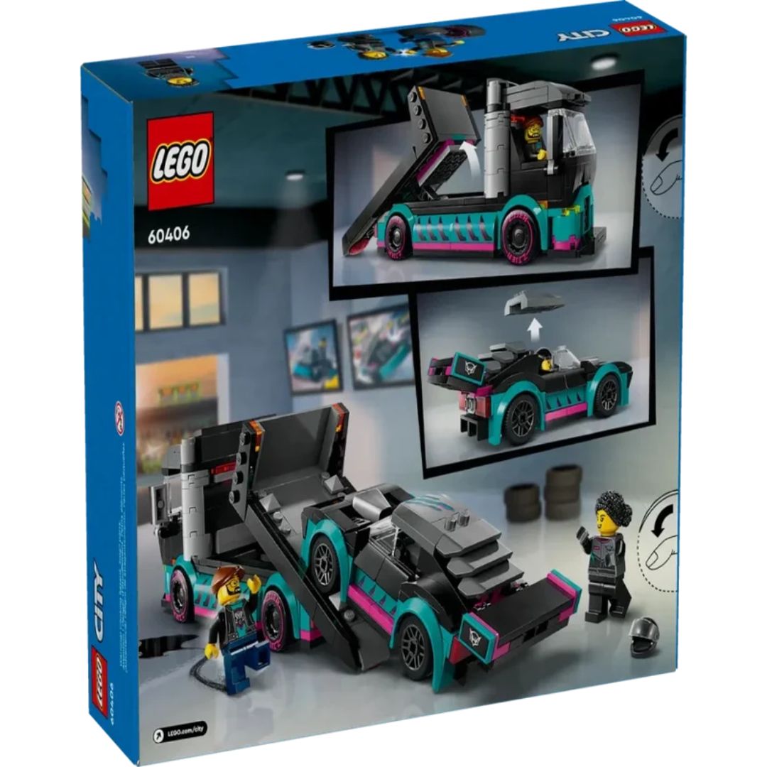 Lego 60406 City Race Car And Car Carrier Truck (328 Pieces)