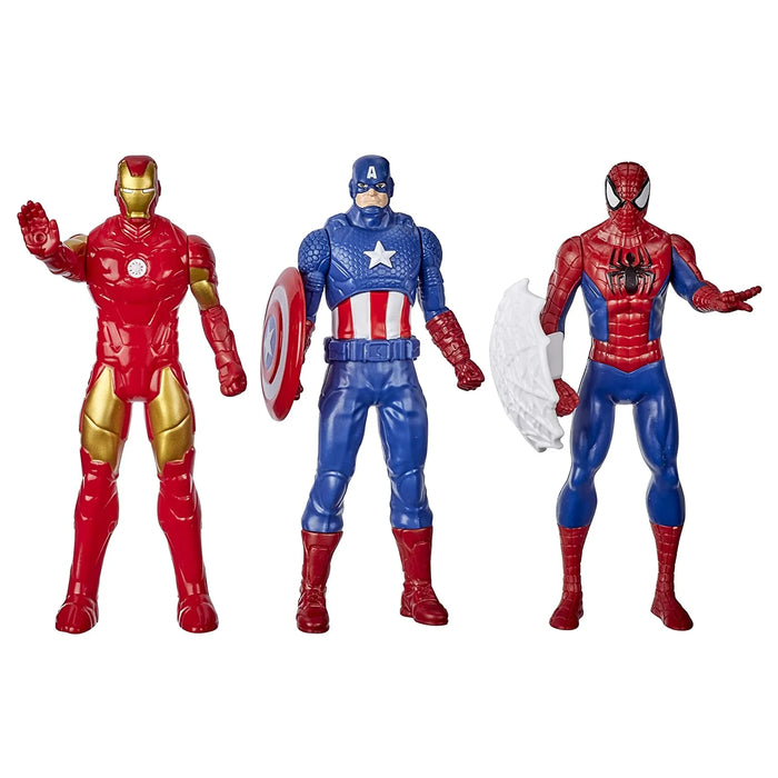 Marvel Action Figure: Iron Man, Captain America and Spider Man - Pack of 3, 6 Inch | Hasbro