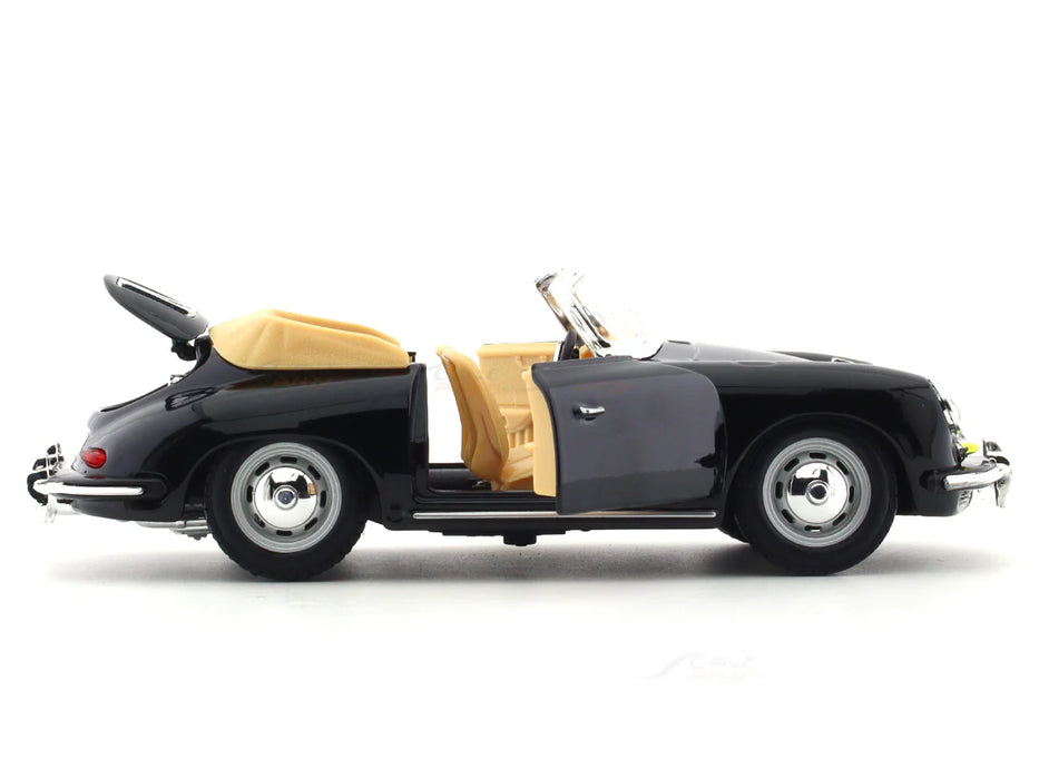 1961 Porsche 356B Cabriolet black 1:24 Bburago licensed diecast Scale Model car