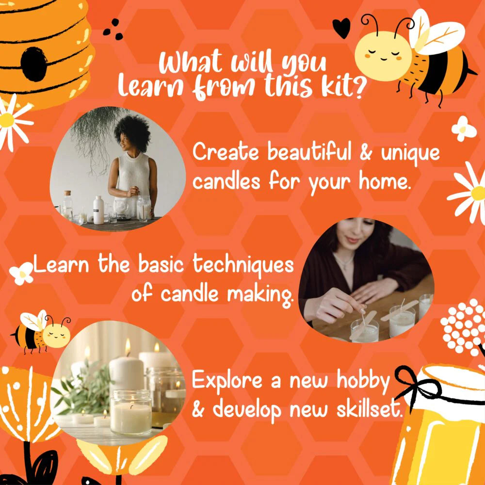 Kalakaram Pure and Natural Beeswax Aroma Candle Making Kit