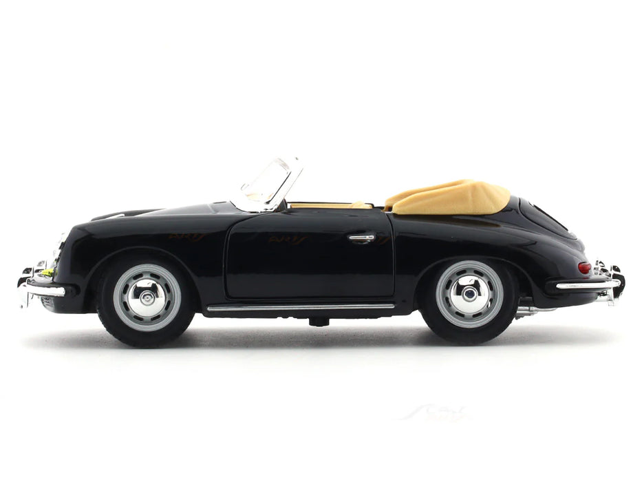 1961 Porsche 356B Cabriolet black 1:24 Bburago licensed diecast Scale Model car