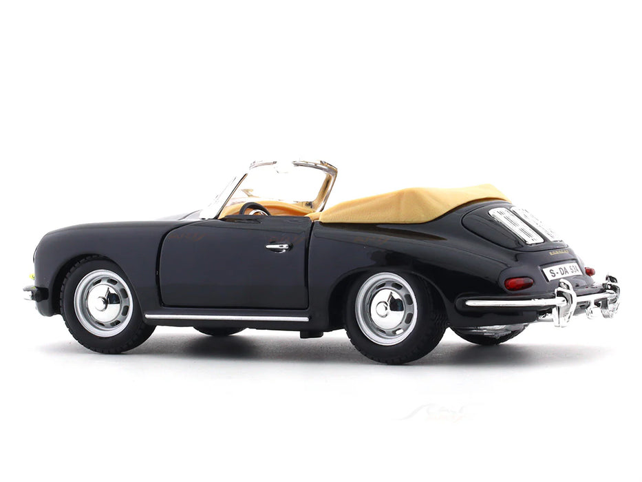 1961 Porsche 356B Cabriolet black 1:24 Bburago licensed diecast Scale Model car