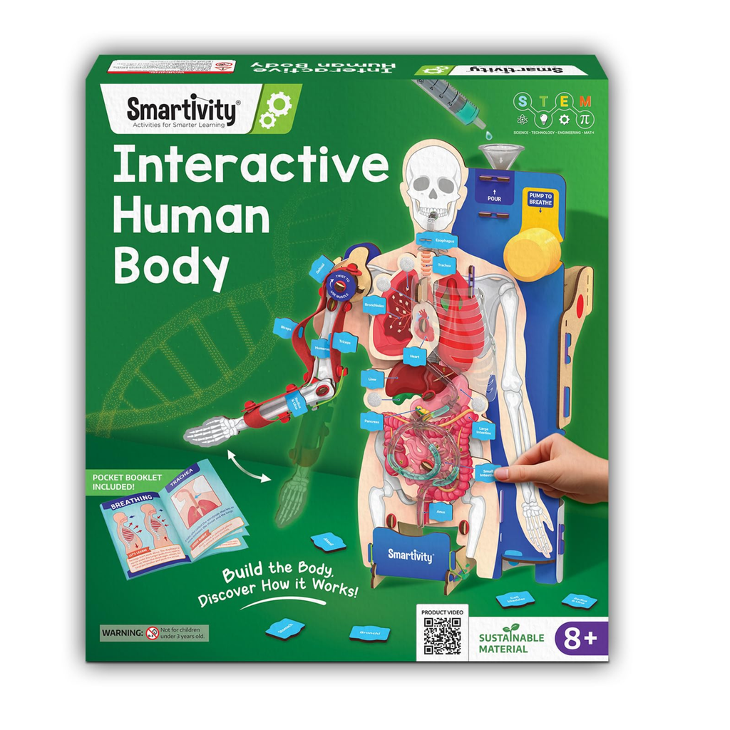 Smartivity Interactive Human Body Model for Kids 8-14 Years I Dynamic Body Parts & Organs + Learning Booklet |Educational Toy