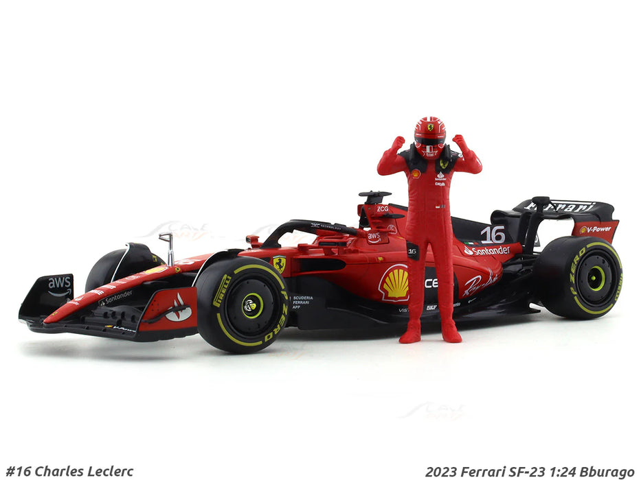 2023 Ferrari SF-23 #16 Charles Leclerc 1:24 Bburago licensed diecast Scale Model car collectible