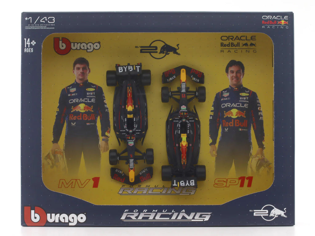 2024 Oracle Red Bull RB20 set of 2 cars 1:43 Bburago Formula 1 diecast scale model car
