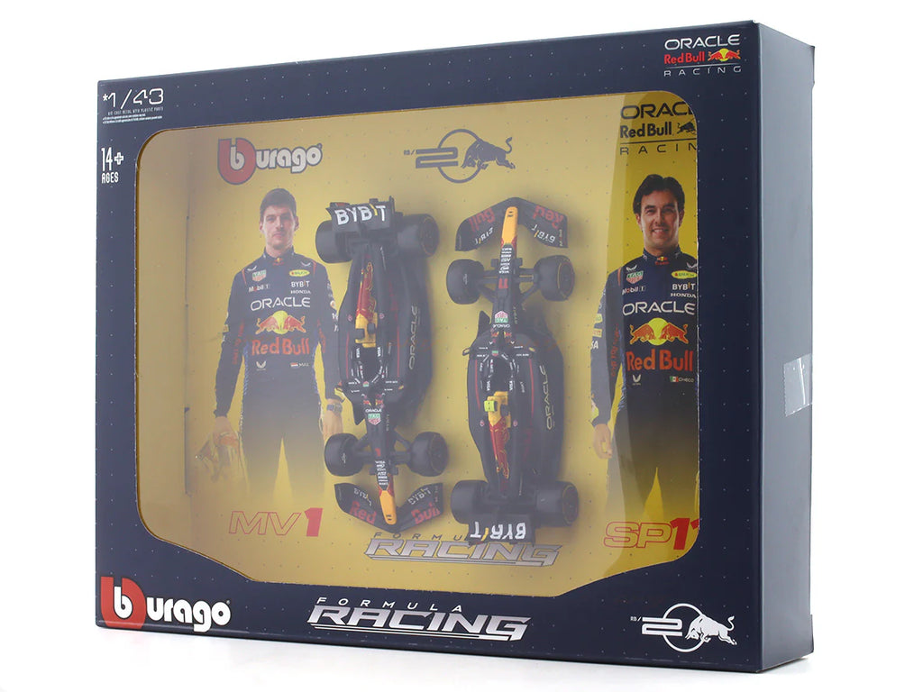 2024 Oracle Red Bull RB20 set of 2 cars 1:43 Bburago Formula 1 diecast scale model car