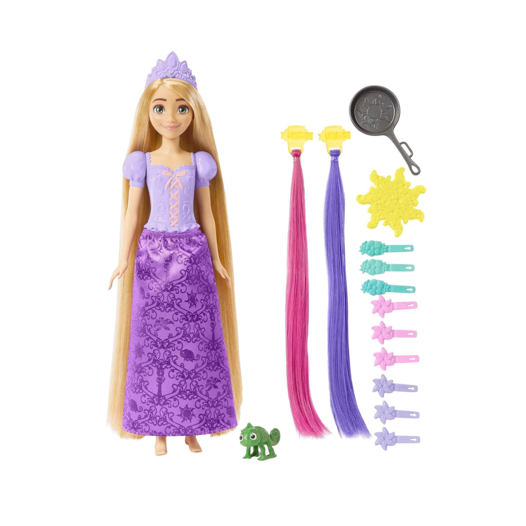 Disney Mattel Princess Toys, Rapunzel Doll with Color-Change Hair Extensions&Hair-Styling Pieces, Inspired By The Movie?? HLW18